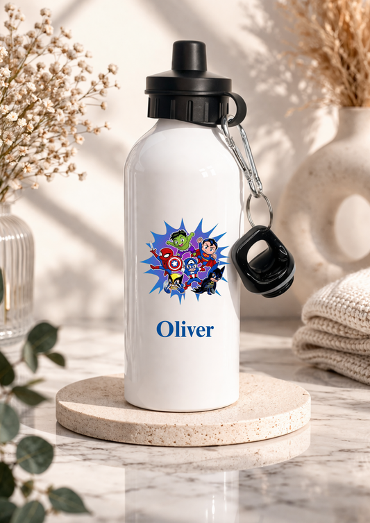 Personalised Super Hero Water Bottle