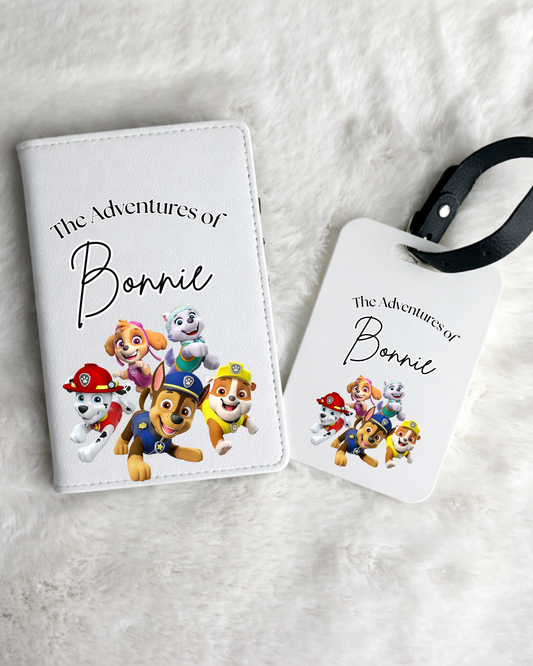 Personalised Paw Patrol Passport Holder & Luggage Tag Set