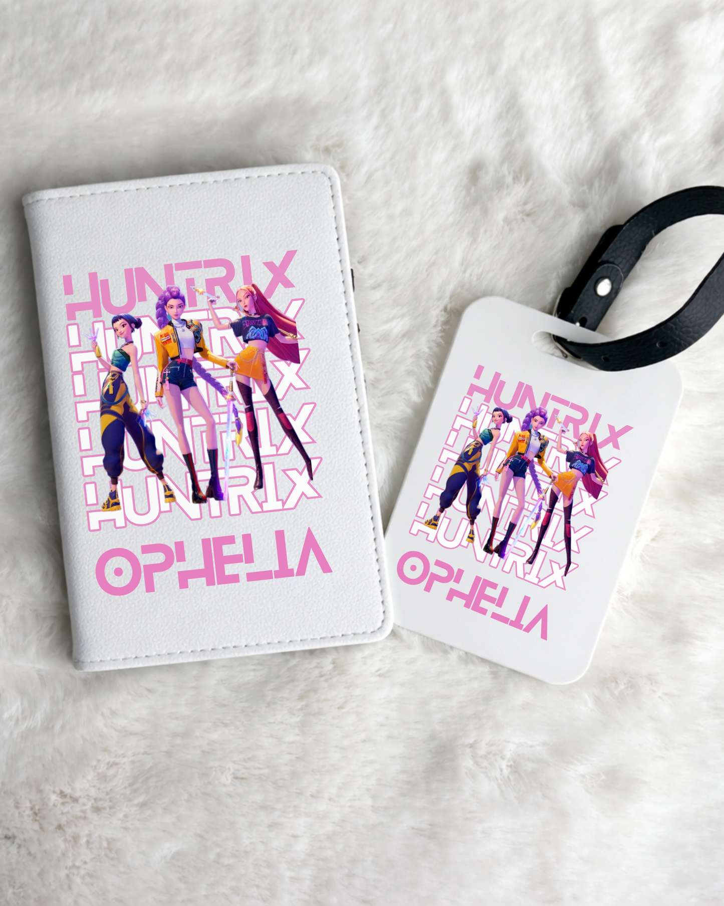 Personalised Kpop Demon Hunter Passport Holder & Luggage Tag Set