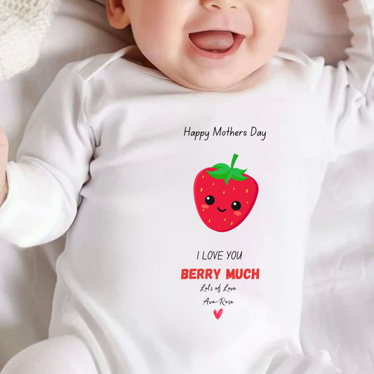 Personalised Mothers Day I Love You Very Much Sleepsuit