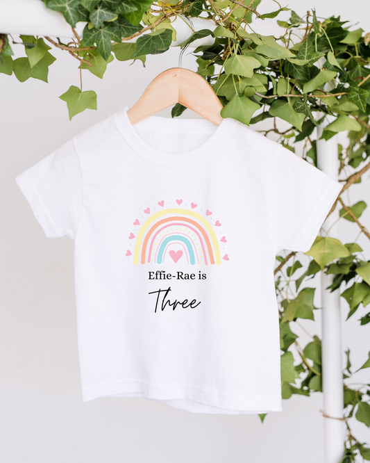 Personalised Rainbow Birthday T-shirt