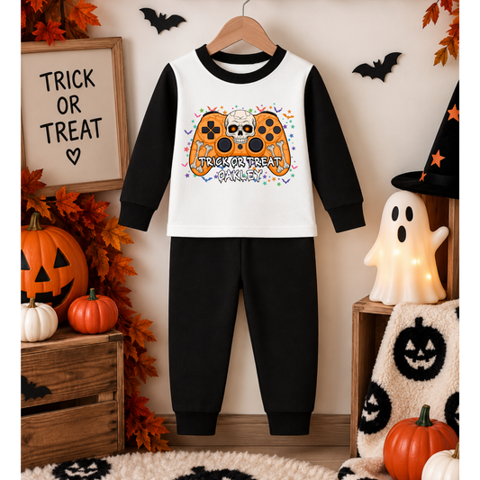 Personalised gamer Halloween pyjamas for children