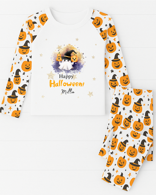 Personalised Ghost Happy Halloween Pyjamas