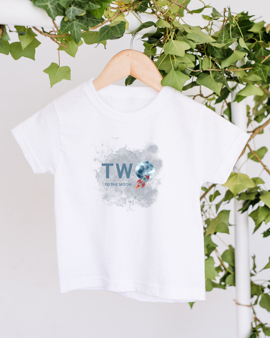 Personalised Two The Moon And Back Birthday T-shirt