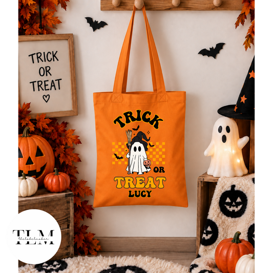 Personalised Halloween Ghost Trick or Treat Bag
