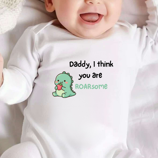 Personalised Daddy I Think You Are Roarsome Fathers Day Sleepsuit