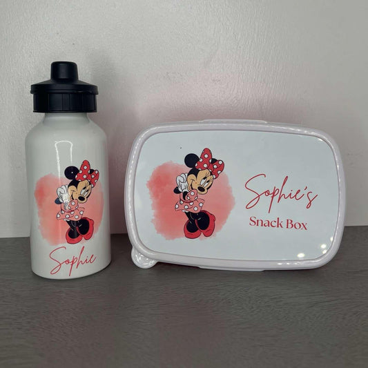 Personalised Character Themed snack Box and Water Bottle Set