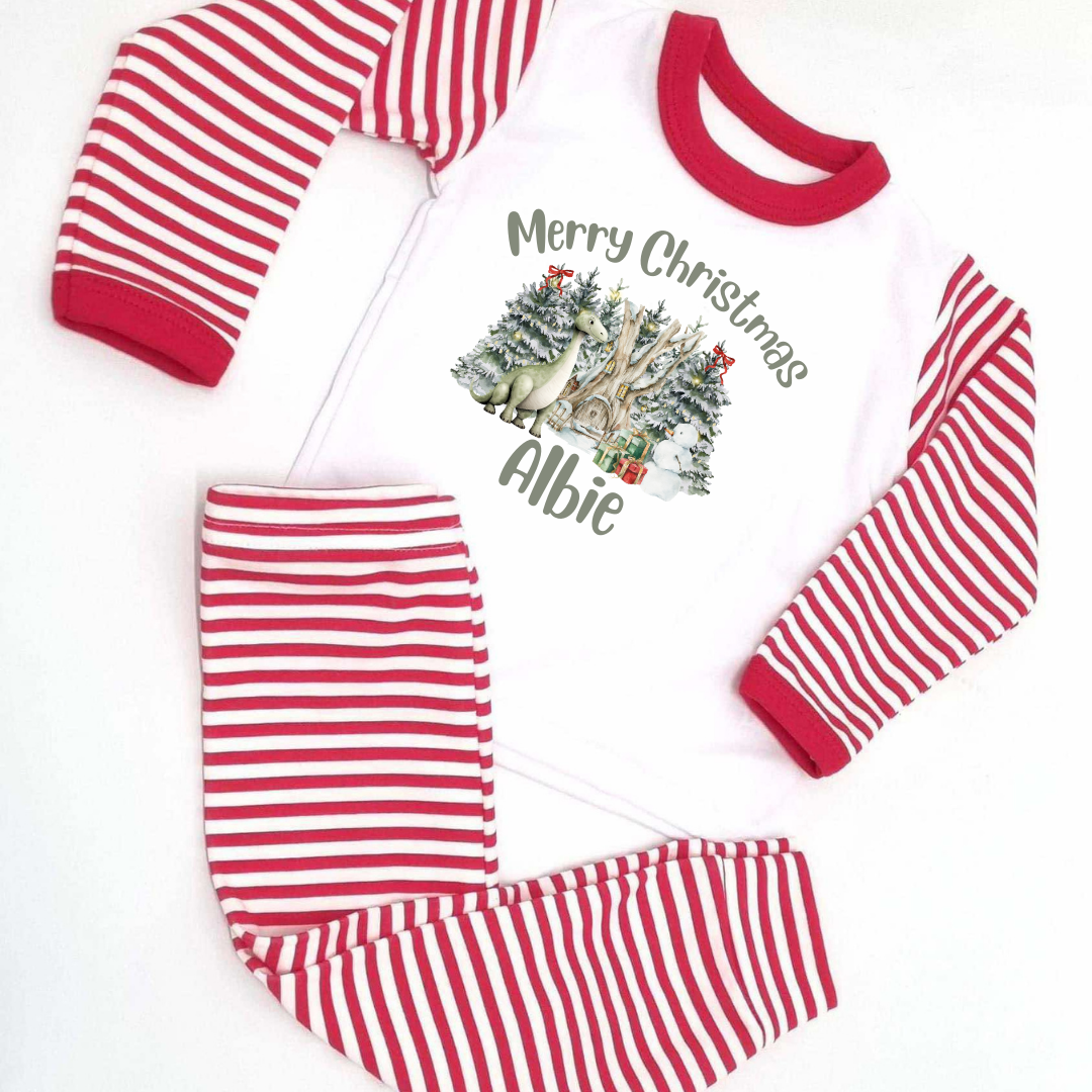 Personalised Dinosaurs Christmas Pyjamas