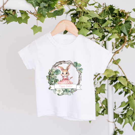 Personalised Wreath Easter Bunny T-shirt