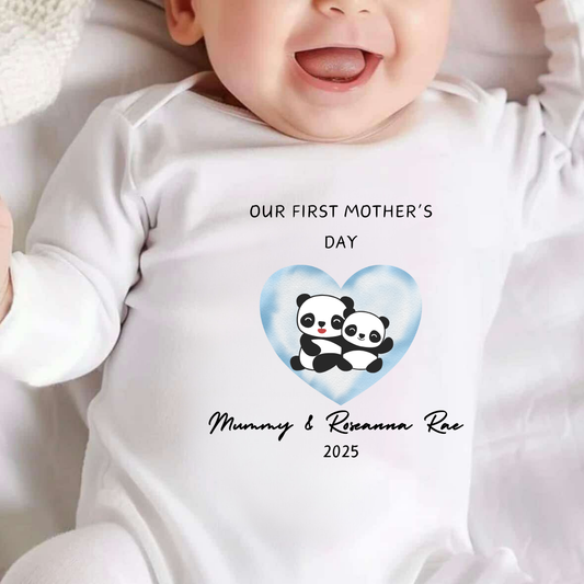 Personalised  Our First Mothers Day Nanny And Me Sleepsuit