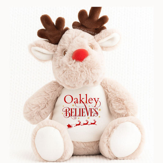 Personalised I Believe Christmas Reindeer Teddy