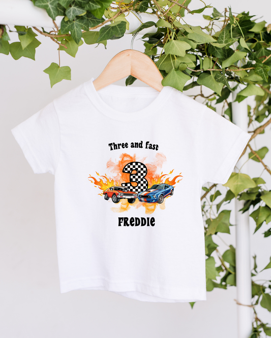 Personalised Cars Birthday T-shirt