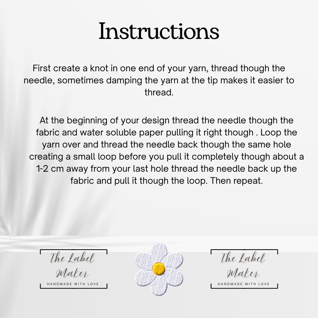 Beginner Hand Embroidery Starter Pack-Name Label Only