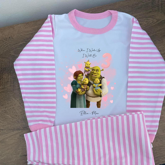 Personalised Girly Shrek Birthday Pyjamas