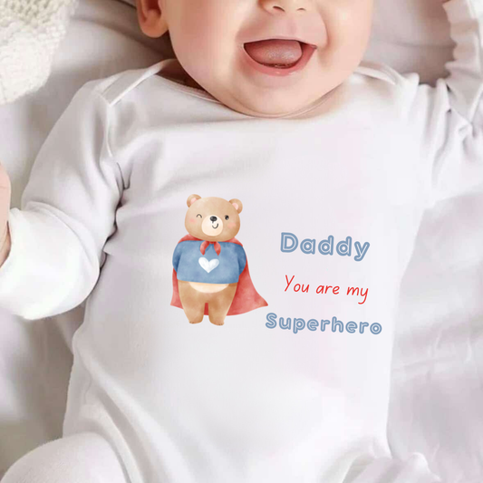Personalised You're My Superhero Fathers Day Sleepsuit