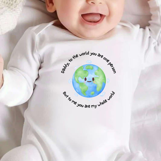 Personalised Daddy You Are My World Fathers Day Sleepsuit