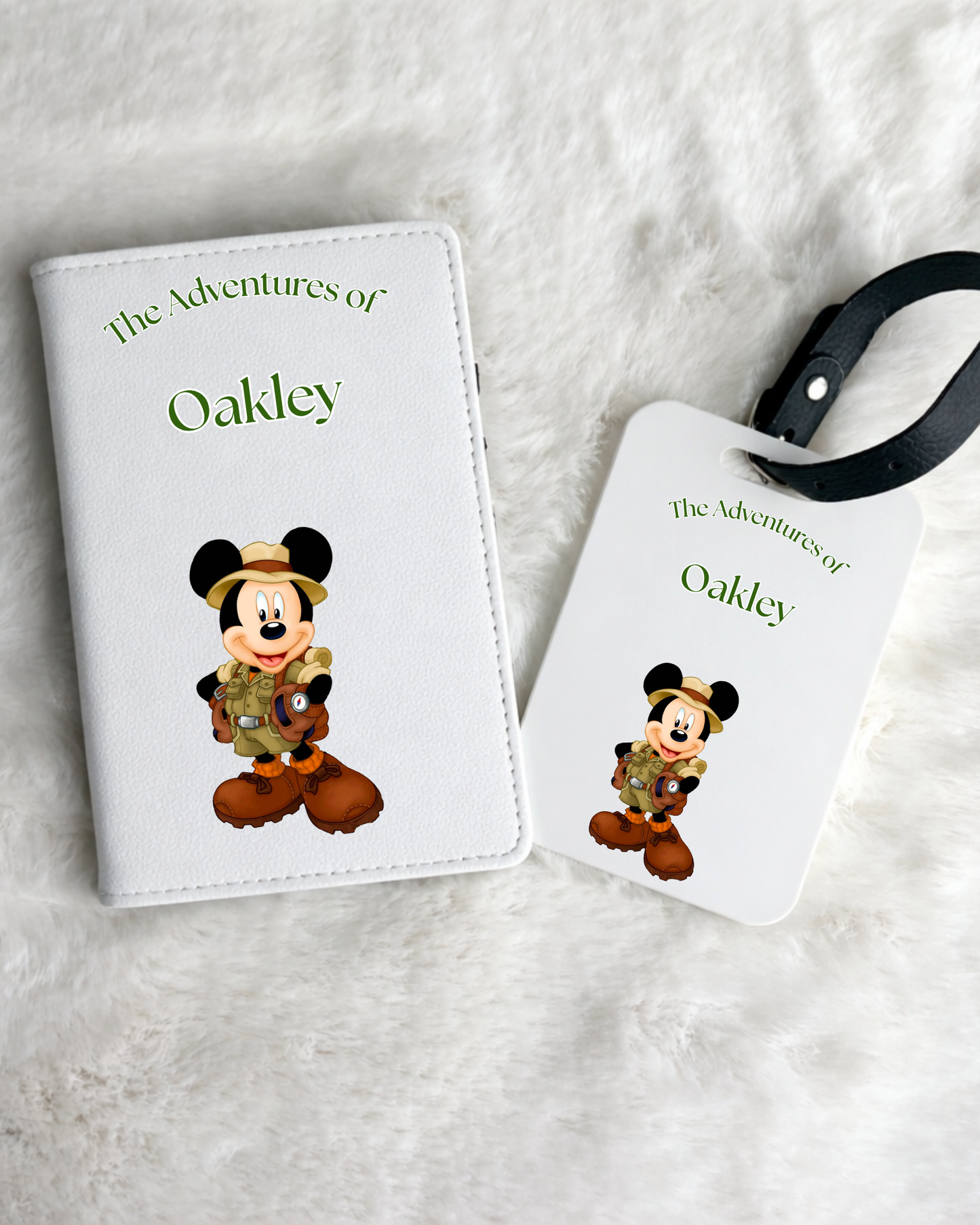 Personalised Micky Passport Holder & Luggage Tag Set