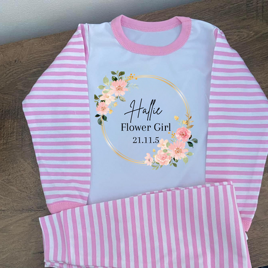 Personalised Flower Girl Floral Pyjamas
