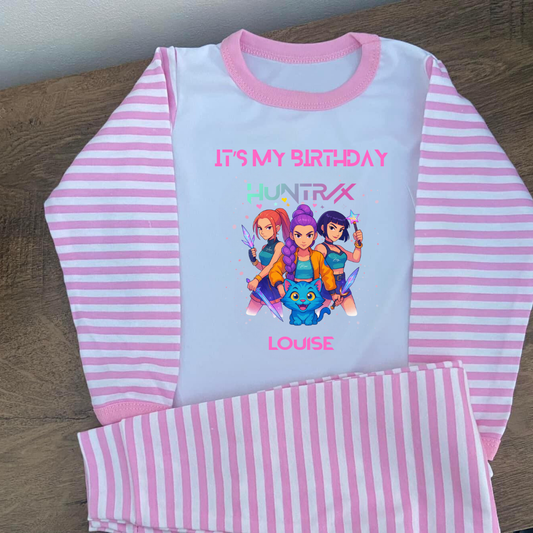 Personalised Kpop Demon Hunter Birthday Pyjamas