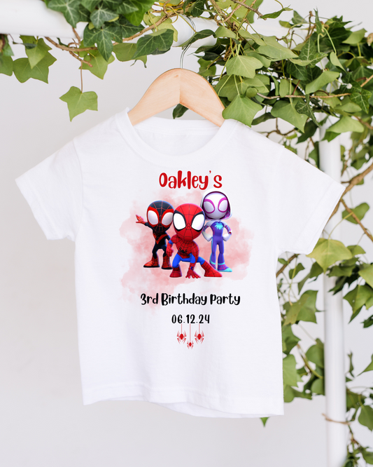 Personalised Spider Gang Birthday T-shirt