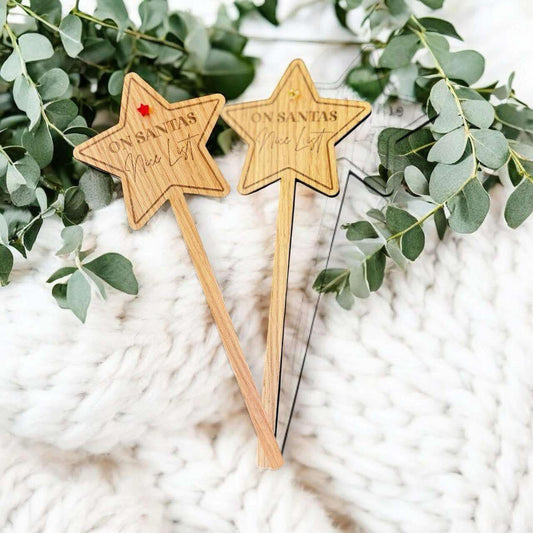 Personalised Wooden Nice List Christmas Wands