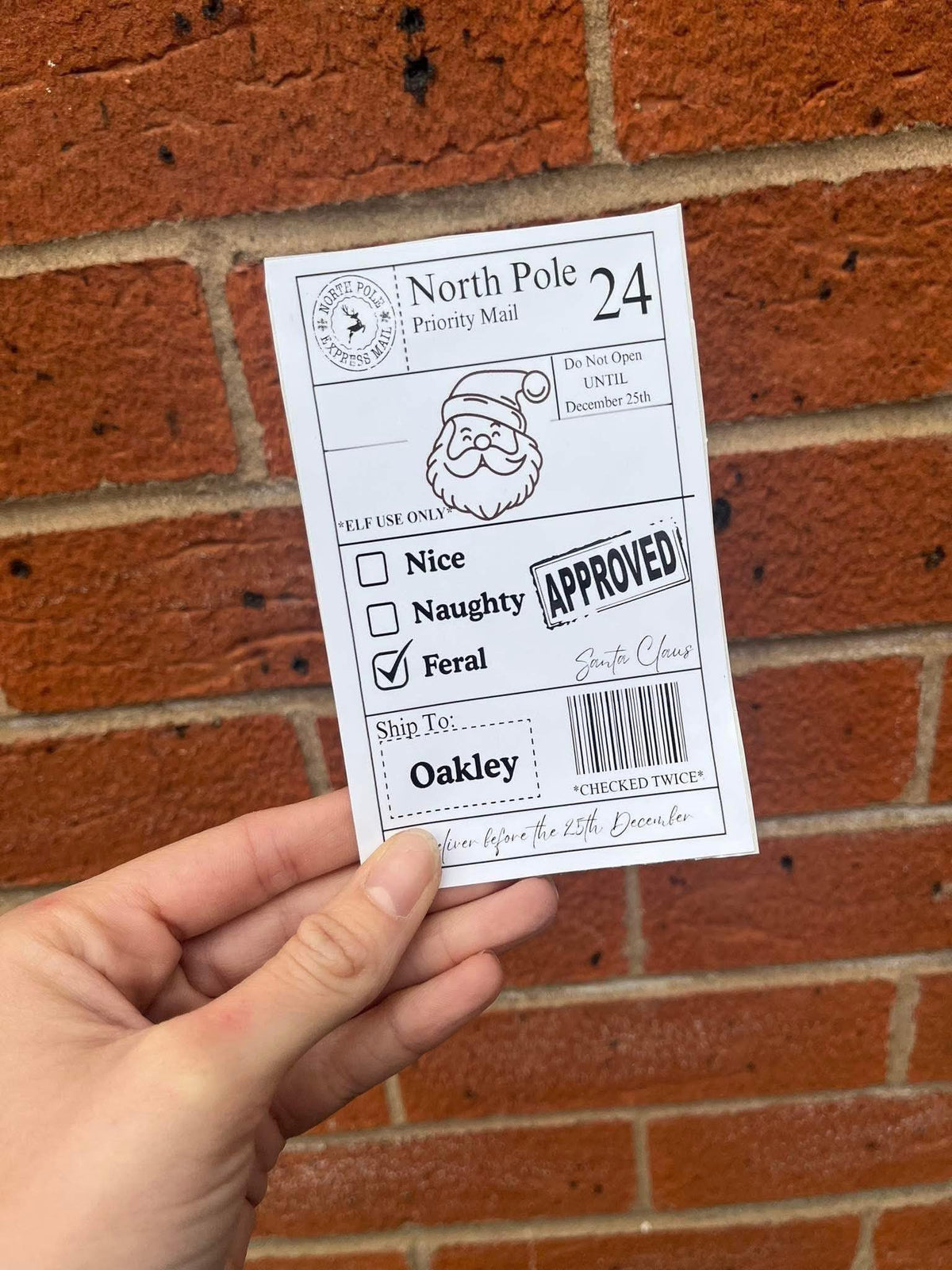 Personalised Santa Mail Christmas Labels