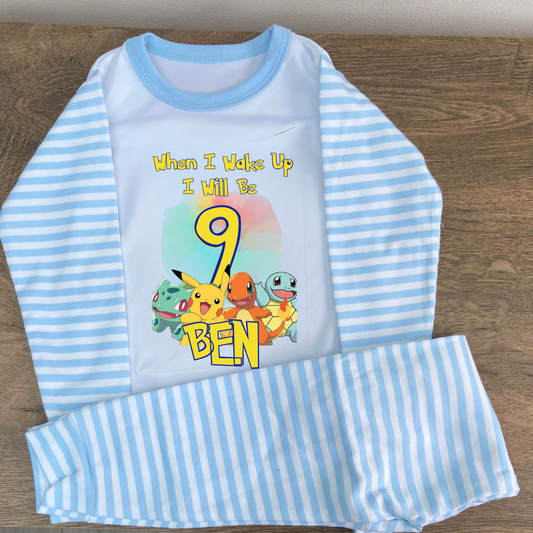 Personalised Pokémon Themed Birthday Pyjamas