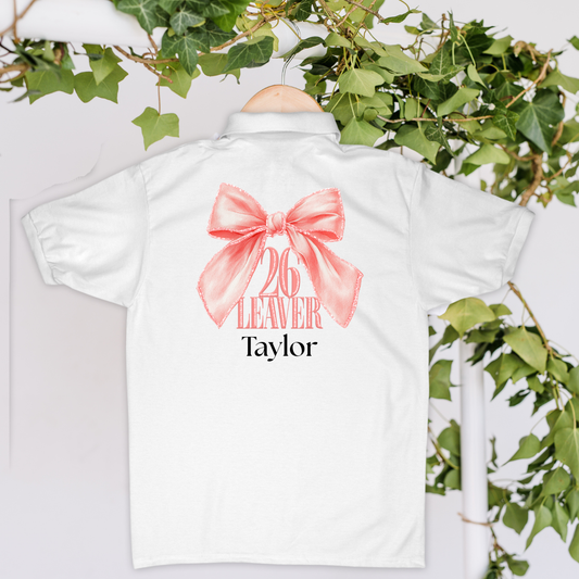 Personalised Bow School Leavers T-shirt Iron On Label