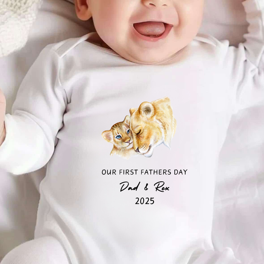 Personalised Our First Fathers Day Sleepsuit