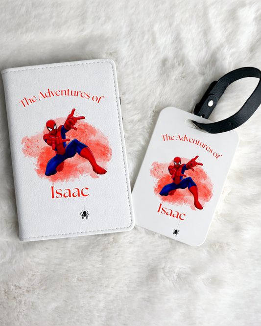Personalised Spidey Passport Holder & Luggage Tag Set