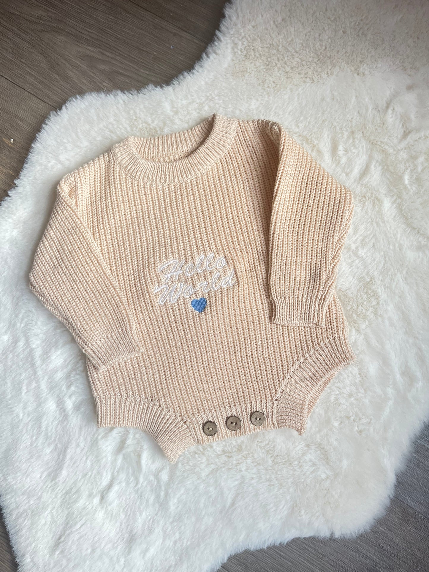 Personalised Embroidered Knit Baby Romper