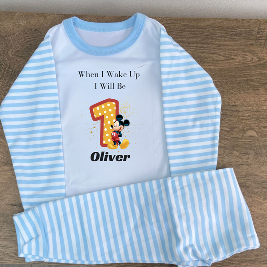 Personalised  Mickey Themed Pyjamas