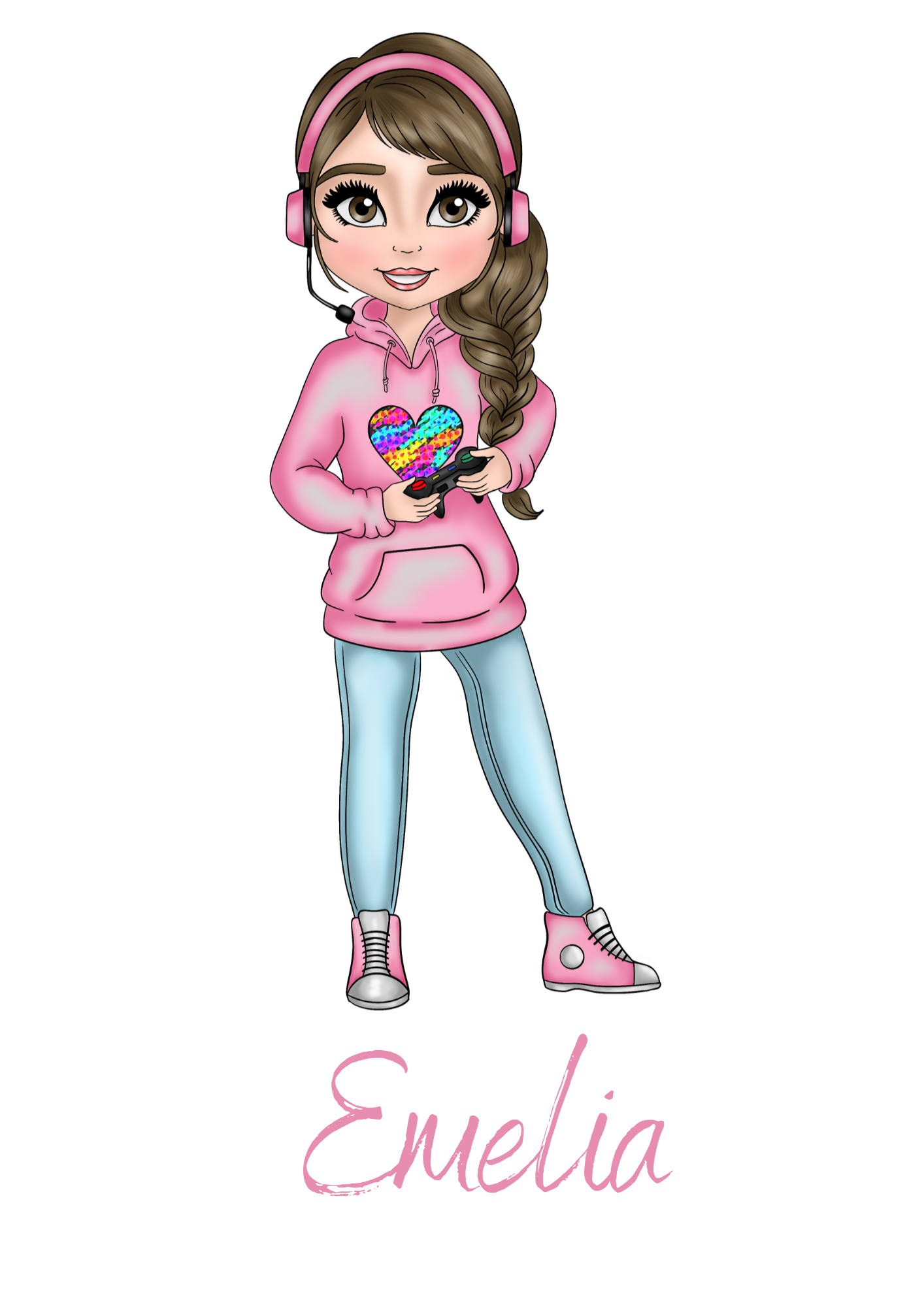 Personalised Gamer Girl Water Bottle