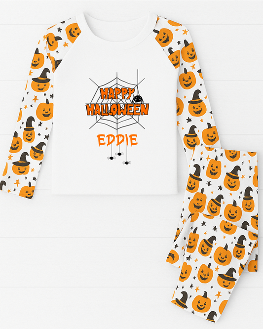 Personalised Spider Web Halloween Pyjamas
