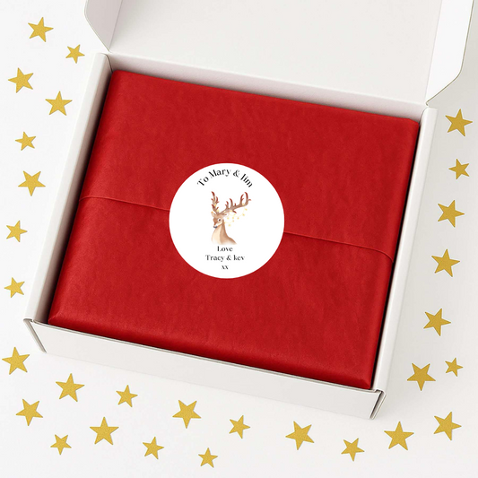 Personalised Reindeer Christmas Gift labels