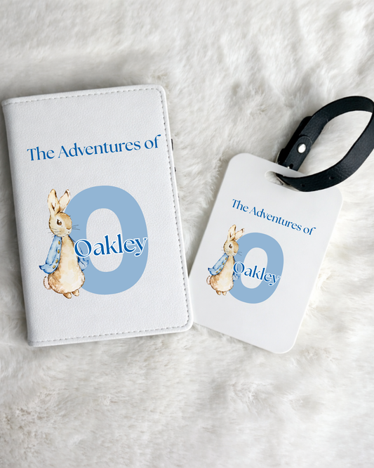 Personalised Peter Rabbit Passport Holder & Luggage Tag Set