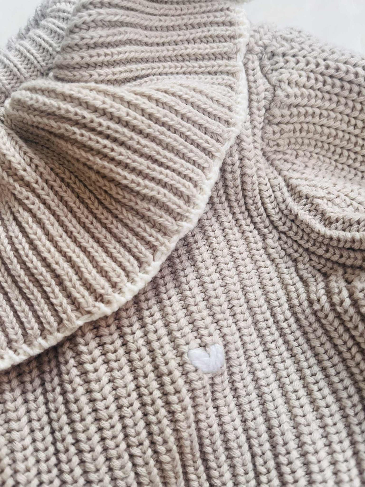 Personalised Hand Embroidered Frilly Knitted Caridgan