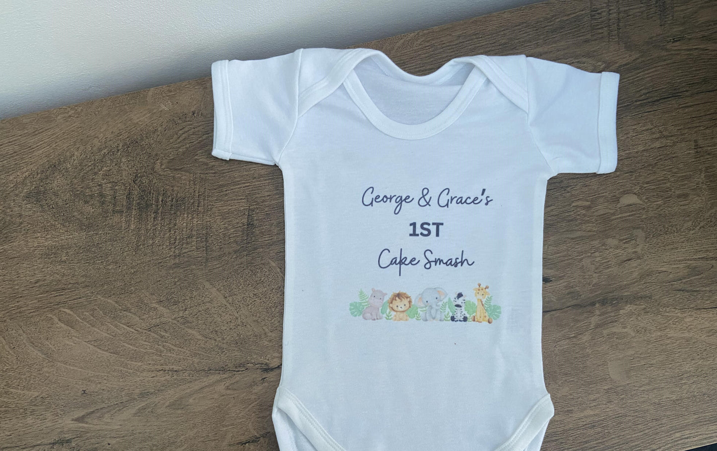 Personalised Safari Cake Smash Vest