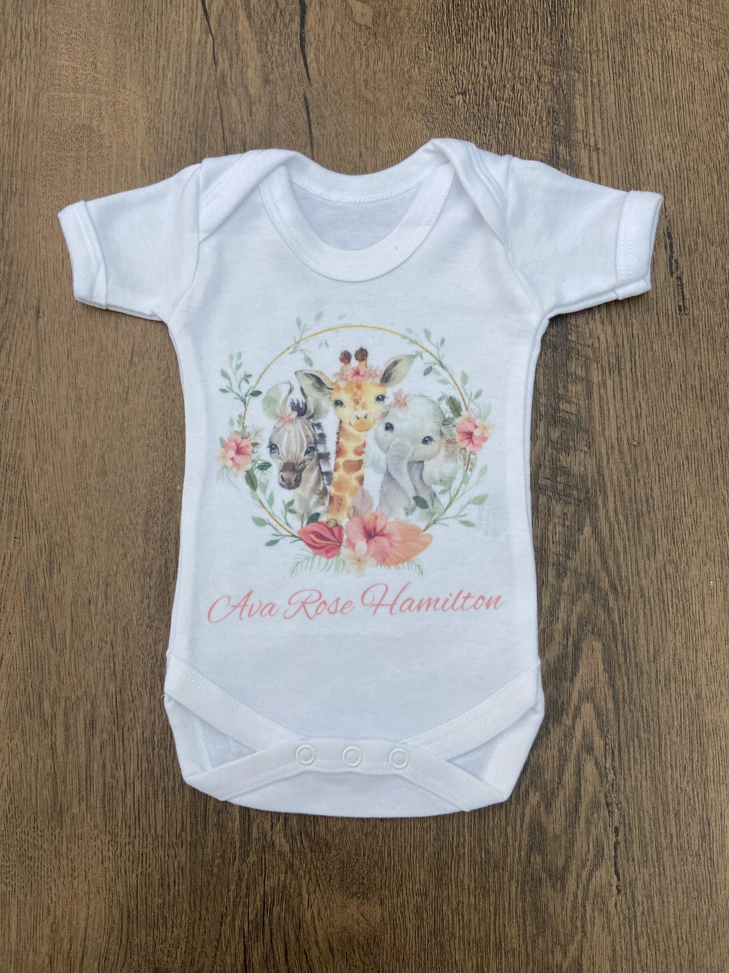 Personalised Safari Baby Vest