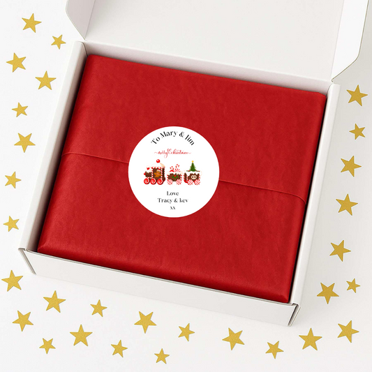 Personalised Christmas Train Gift labels