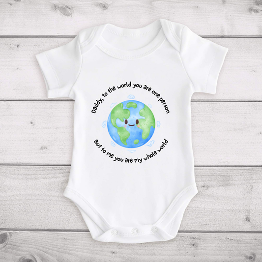 Personalised  Daddy You Are My World Fathers Day Baby Vest