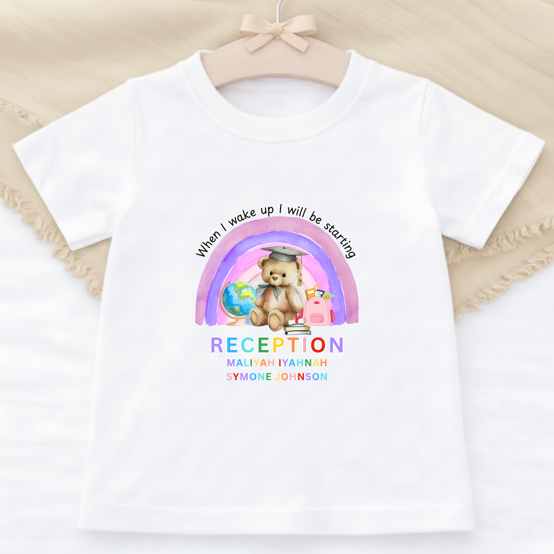 Personalised When I Wake Up I Start School Tshirt