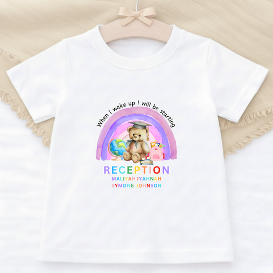 Personalised When I Wake Up I Start School Tshirt