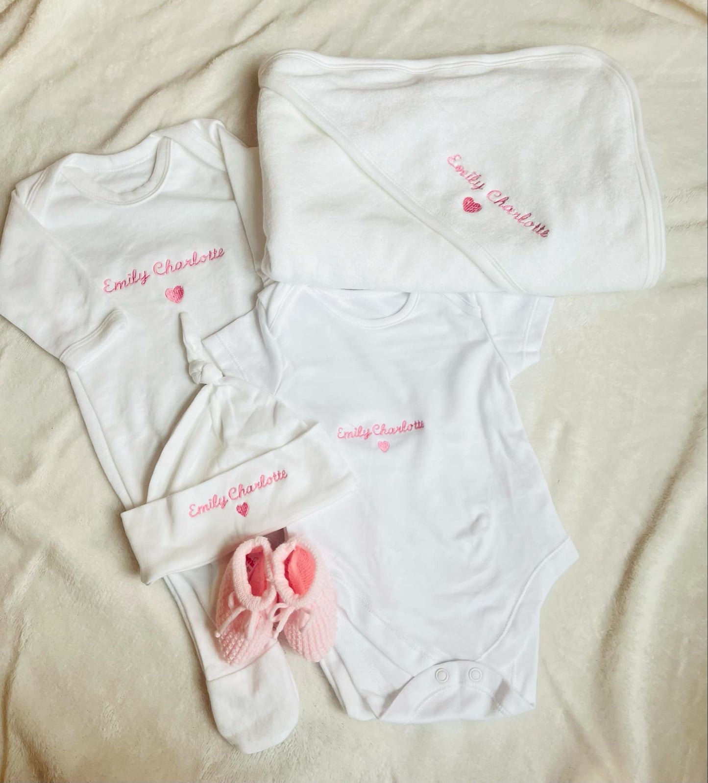 Personalised Embroidered Newborn Baby Set