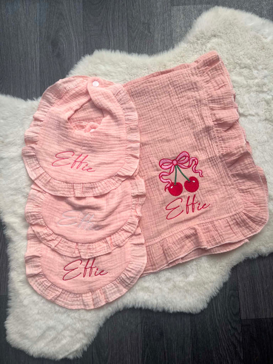 Personalised Frilly Muslin Cloth