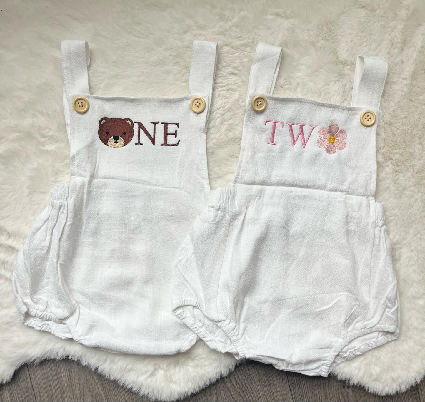 Personalised Embroidered Birthday Baby Romper