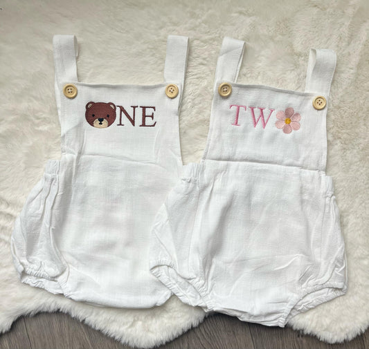 Personalised Embroidered Birthday Baby Romper