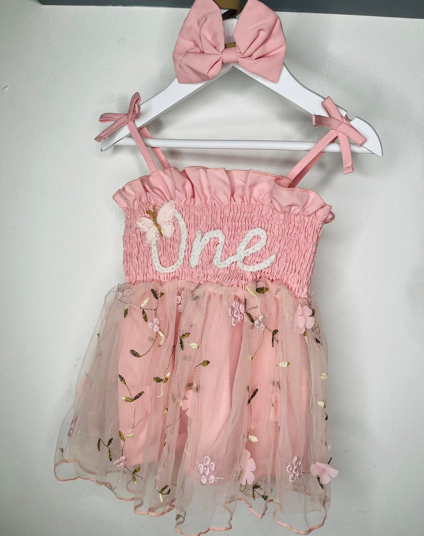 Hand Embroidery Custom Birthday Name/Age Tutu Dress