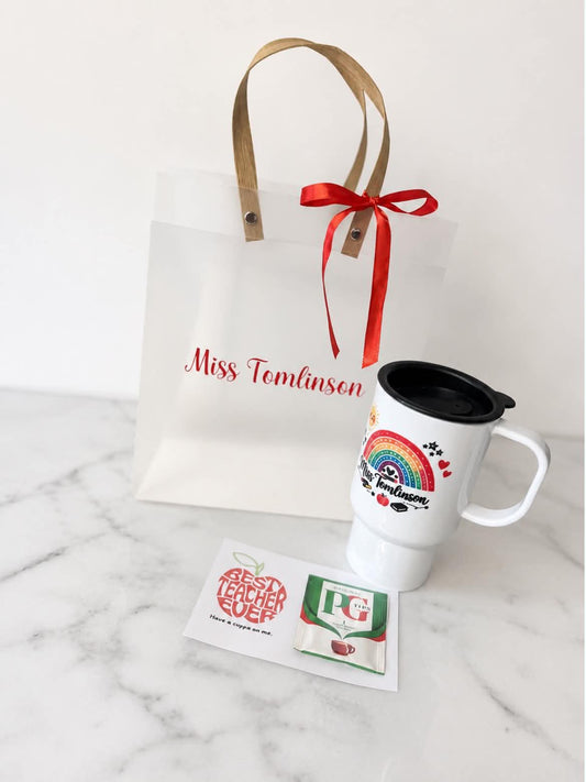 Personalised Thank You Teacher Travel Mug Gift Set