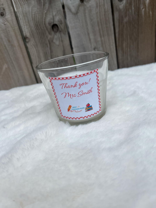 Personalised Thank You Teacher Candle